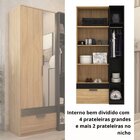 Guarda Roupa Solteiro 2 Portas 1 Gaveta Capri  Amêndoa/preto