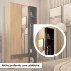 Guarda Roupa Solteiro 2 Portas 1 Gaveta Capri  Nogueira/preto