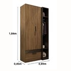 Guarda Roupa Solteiro 2 Portas 1 Gaveta Capri  Nogueira/preto
