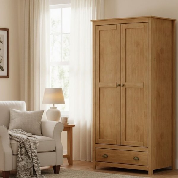 Guarda-roupa Solteiro 2 Portas 1 Gaveta Topázio 100% Madeira