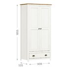 Guarda-roupa Solteiro 2 Portas 1 Gaveta Topázio 100% Madeira