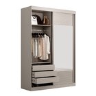 Guarda-roupa Solteiro 2 Portas 1 Porta Com Espelho Samambaia