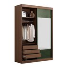 Guarda-roupa Solteiro 2 Portas 1 Porta Com Espelho Samambaia