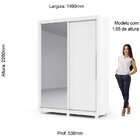 Guarda-roupa Solteiro 2 Portas 1 Porta Espelhada Com Pés Roya