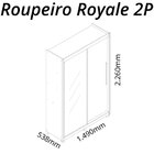 Guarda-roupa Solteiro 2 Portas 1 Porta Espelhada Com Pés Roya