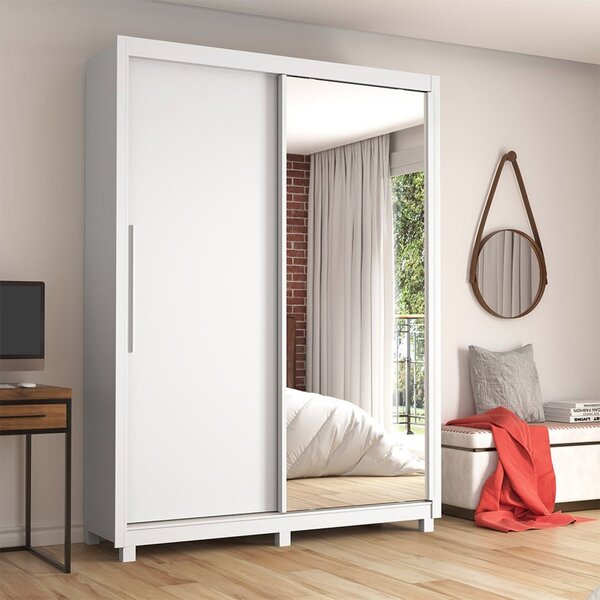 Guarda-roupa Solteiro 2 Portas 1 Porta Espelhada Com Pés Roya