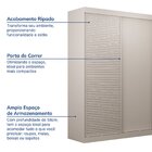 Guarda-roupa Solteiro 2 Portas 1 Porta Ripada Samambaia Cabec