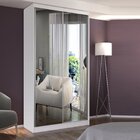 Guarda Roupa Solteiro 2 Portas 2 Espelhos  Branco