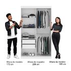 Guarda Roupa Solteiro 2 Portas 2 Gav Espelho Branco Carraro