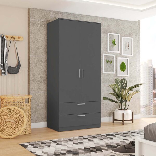 Guarda Roupa Solteiro 2 Portas 2 Gaveta 1 Cabideiro Brixton