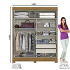 Guarda Roupa Solteiro 2 Portas 2 Gavetas Amsterdã Briz Nature