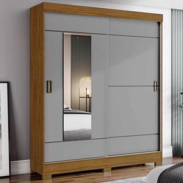 Guarda Roupa Solteiro 2 Portas 2 Gavetas Amsterdã Briz Nature