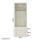 Guarda-roupa Solteiro 2 Portas 2 Gavetas Ananda Cabecasa Made