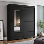 Guarda Roupa Solteiro 2 Portas 2 Gavetas B66 Briz Preto