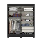 Guarda Roupa Solteiro 2 Portas 2 Gavetas B66 Briz Preto