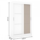 Guarda-roupa Solteiro 2 Portas 2 Gavetas Branco/tecido Havana