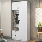 Guarda-roupa Solteiro 2 Portas 2 Gavetas Branco Tx - Móveis B