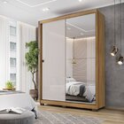 Guarda Roupa Solteiro 2 Portas 2 Gavetas Com Espelho E Pés Du