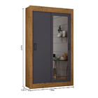 Guarda Roupa Solteiro 2 Portas 2 Gavetas Com Pés E Espelho Fl