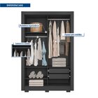 Guarda Roupa Solteiro 2 Portas 2 Gavetas E Pés Quito Espresso