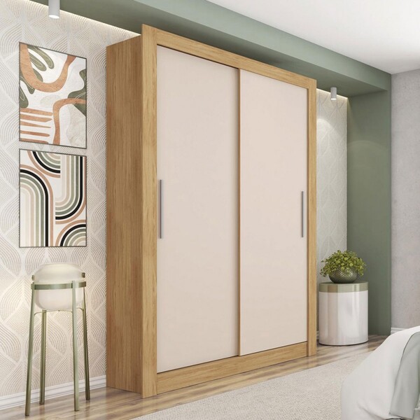 Guarda-roupa Solteiro 2 Portas 2 Gavetas Flex Lamina Mel/off