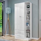 Guarda Roupa Solteiro 2 Portas 2 Gavetas Moju  Branco