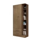 Guarda Roupa Solteiro 2 Portas 2 Gavetas Moju  Nogueira