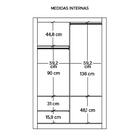 Guarda Roupa Solteiro 2 Portas 2 Gavetas Preto New Glass