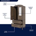 Guarda-roupa Solteiro 2 Portas 2 Gavetas Santana Imbuia Natur