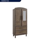 Guarda-roupa Solteiro 2 Portas 2 Gavetas Santana Imbuia Natur