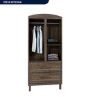 Guarda-roupa Solteiro 2 Portas 2 Gavetas Santana Imbuia Natur