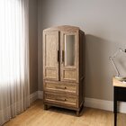 Guarda-roupa Solteiro 2 Portas 2 Gavetas Santana Imbuia Natur