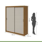 Guarda-roupa Solteiro 2 Portas 3 Gavetas Apoena Rovere Natura