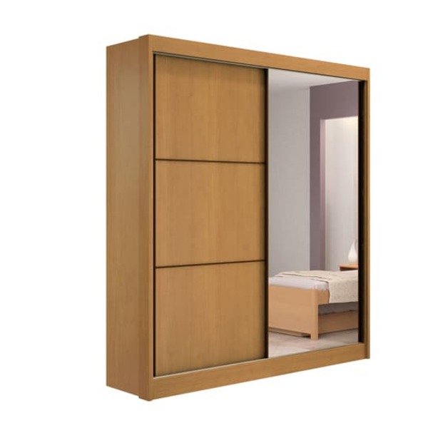 Guarda Roupa Solteiro 2 Portas 3 Gavetas - Atenas-cinamomo -