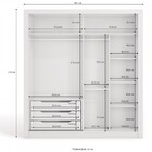Guarda-roupa Solteiro 2 Portas 3 Gavetas Branco M552 - Kappes