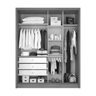 Guarda Roupa Solteiro 2 Portas 3 Gavetas Com Espelho Virtus P