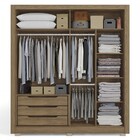 Guarda-roupa Solteiro 2 Portas 3 Gavetas Nogueira Cbpm552 - K