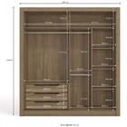 Guarda-roupa Solteiro 2 Portas 3 Gavetas Nogueira M552 - Kapp