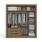 Guarda-roupa Solteiro 2 Portas 3 Gavetas Nogueira M552 - Kapp