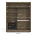 Guarda-roupa Solteiro 2 Portas 3 Gavetas Nogueira/preto Cbpm5