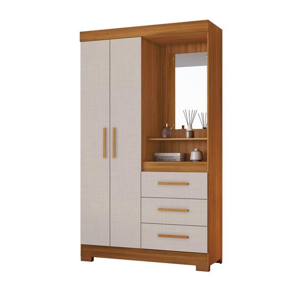 Guarda Roupa Solteiro 2 Portas 3 Gavetas Nt6020 Nótável Móveis