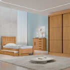 Guarda Roupa Solteiro 2 Portas 3 Gavetas - Santorini-cinamomo