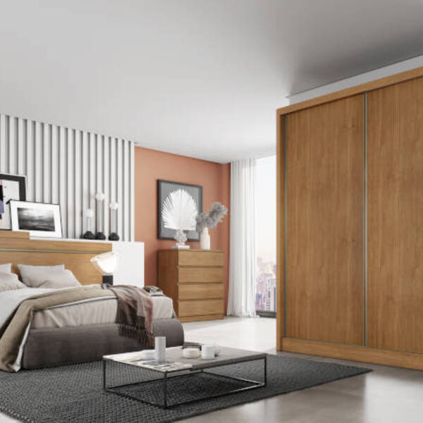 Guarda Roupa Solteiro 2 Portas 3 Gavetas - Toledo-cumaru - Mó