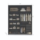 Guarda Roupa Solteiro 2 Portas 3 Gavetas Veneto Preto/olmo It