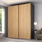 Guarda Roupa Solteiro 2 Portas 3 Gavetas Veneto Preto/olmo It