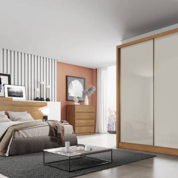 Guarda Roupa Solteiro 2 Portas 3 Gavetas - Virtus -cumaru/fen