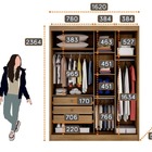 Guarda Roupa Solteiro 2 Portas 3 Gavetas - Virtus -cumaru - M