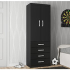 Guarda Roupa Solteiro 2 Portas 4 Gavetas Cms24 Evidência Móve