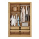 Guarda-roupa Solteiro 2 Portas 4 Gavetas Com Espelho Flex Lam