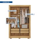 Guarda-roupa Solteiro 2 Portas 4 Gavetas E Com Pés Quito Espr